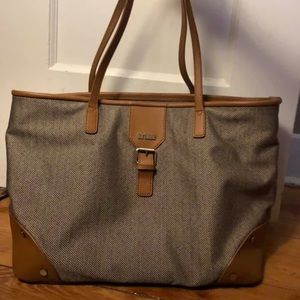 18" HARTMANN HERRINGBONE LUXE SS SHOULDER BAG